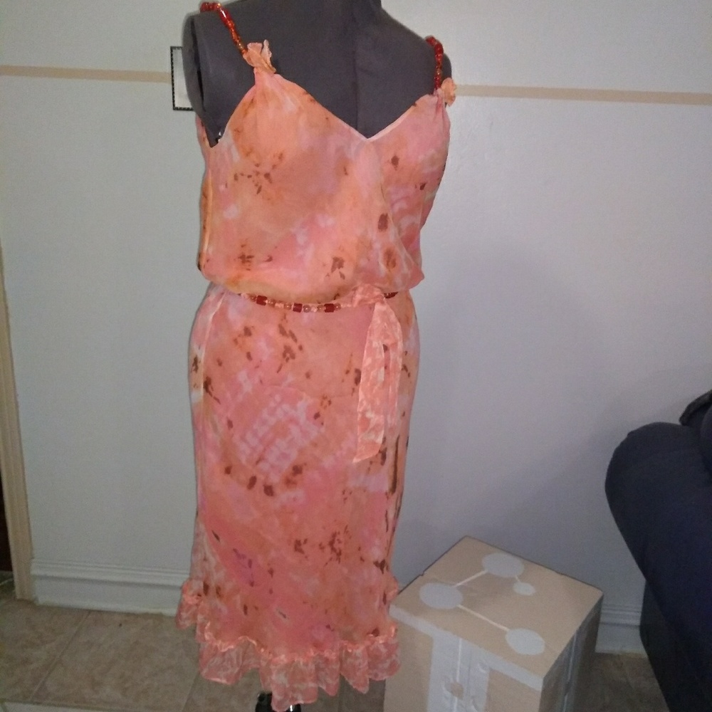 ECI Dress with Beaded Straps & Belt